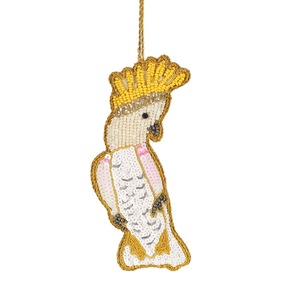 Hanging Sequin Decoration - Cockatoo