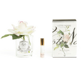 Single Rose Pink Blush - Clear Glass With Silver Badge