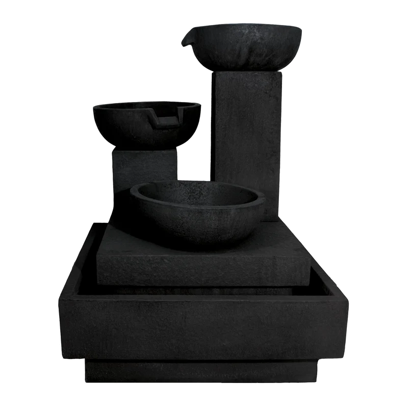 Trio Cascading Fountain - Charcoal