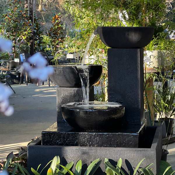 Trio Cascading Fountain - Charcoal