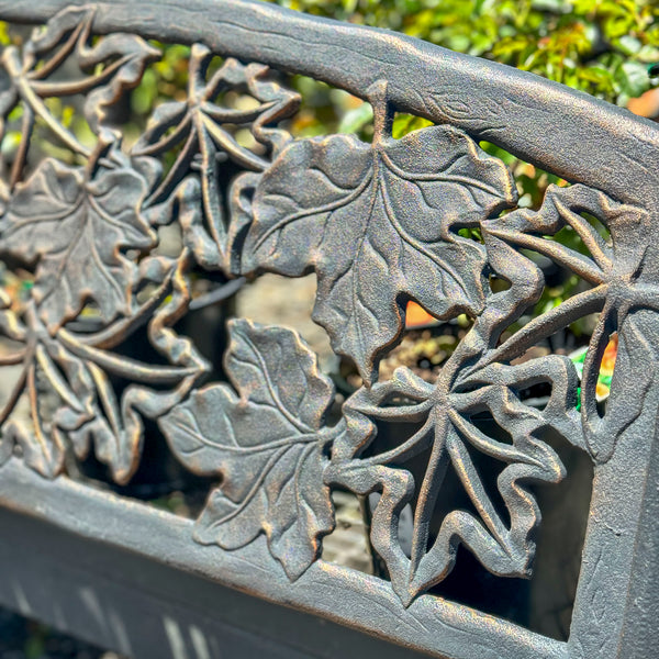 Cast Iron Bench - Maple Leaf