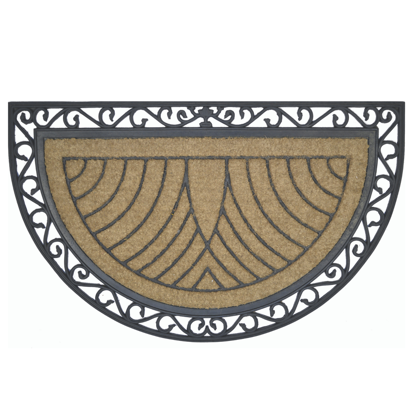 Doormat Rubber/Coir - 1/2 Moon 76x120cm
