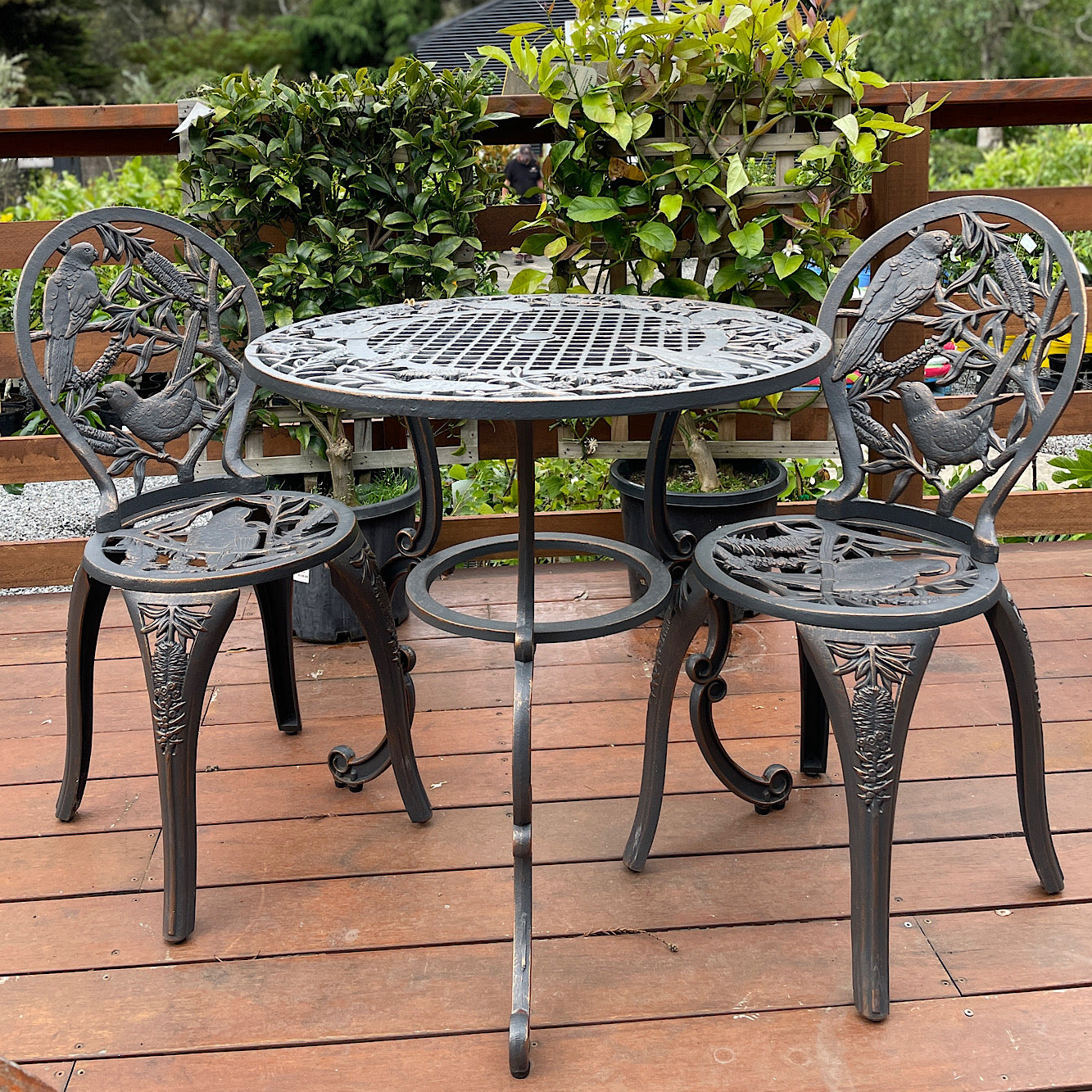 Cast Iron Garden 3 Piece Setting - Rosella & Bottlebrush
