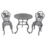 Cast Iron Garden 3 Piece Setting - Horse