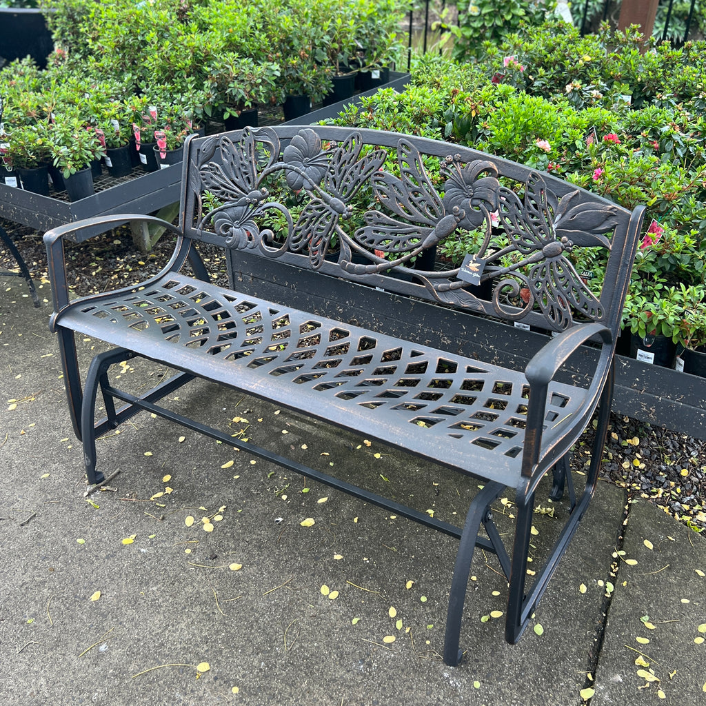 Cast Iron Glider Bench - Dragonfly