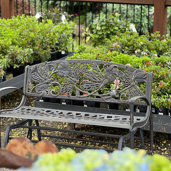 Cast Iron Glider Bench - Dragonfly