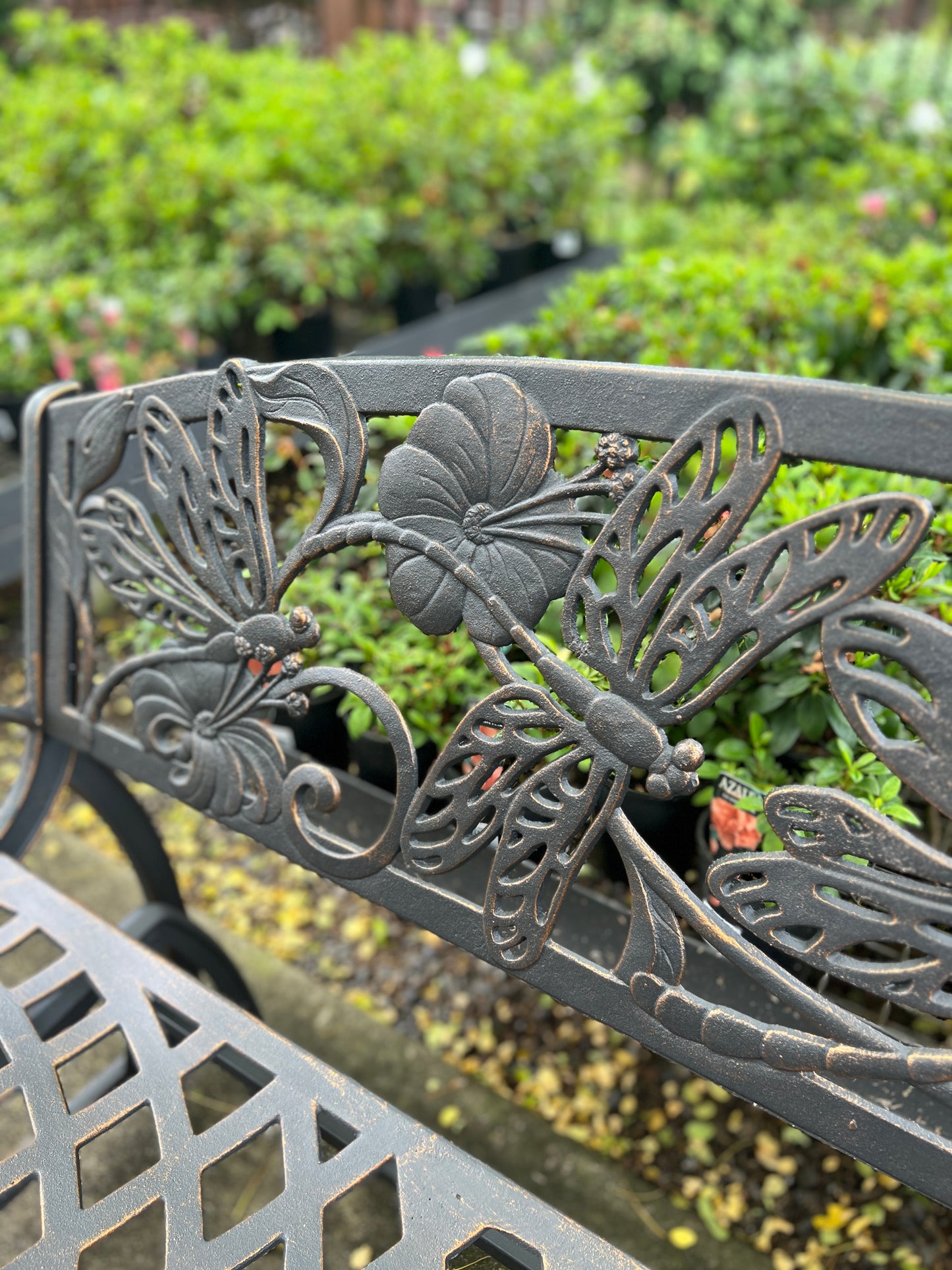 Cast Iron Glider Bench - Dragonfly