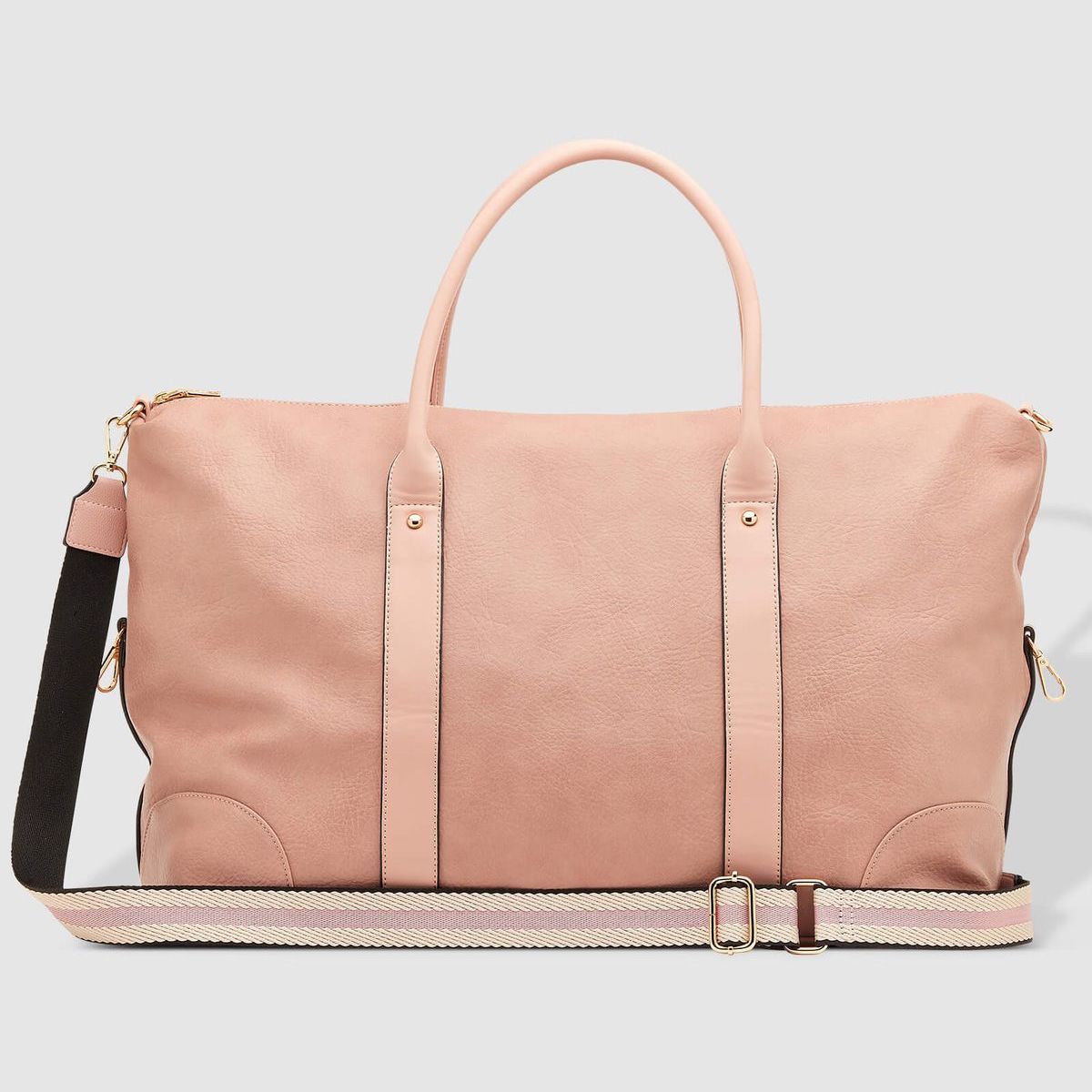 Alexis Stripe Weekender Travel Bag - Blush Stripe