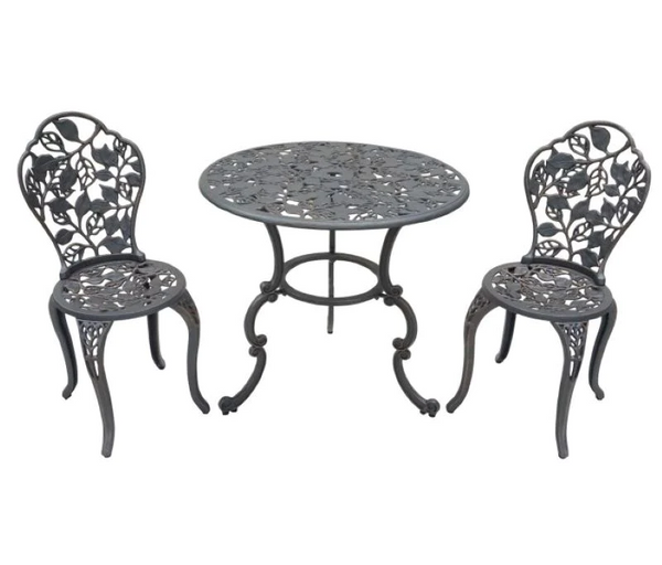 Cast Iron Garden 3 Piece Setting - Leaves