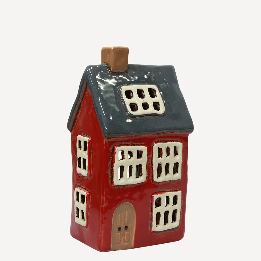 Alsace Tea Light House Navy Roof