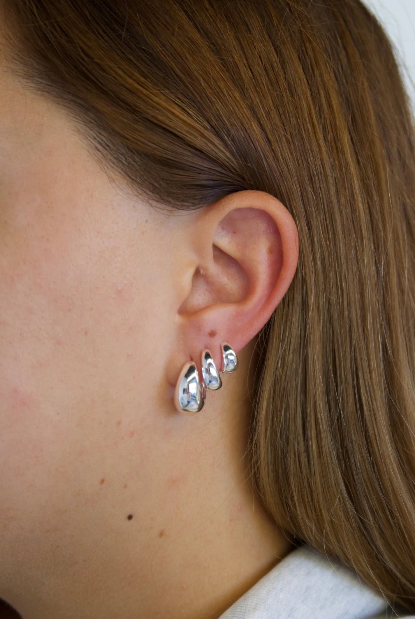 Steph Hoops Large - Silver
