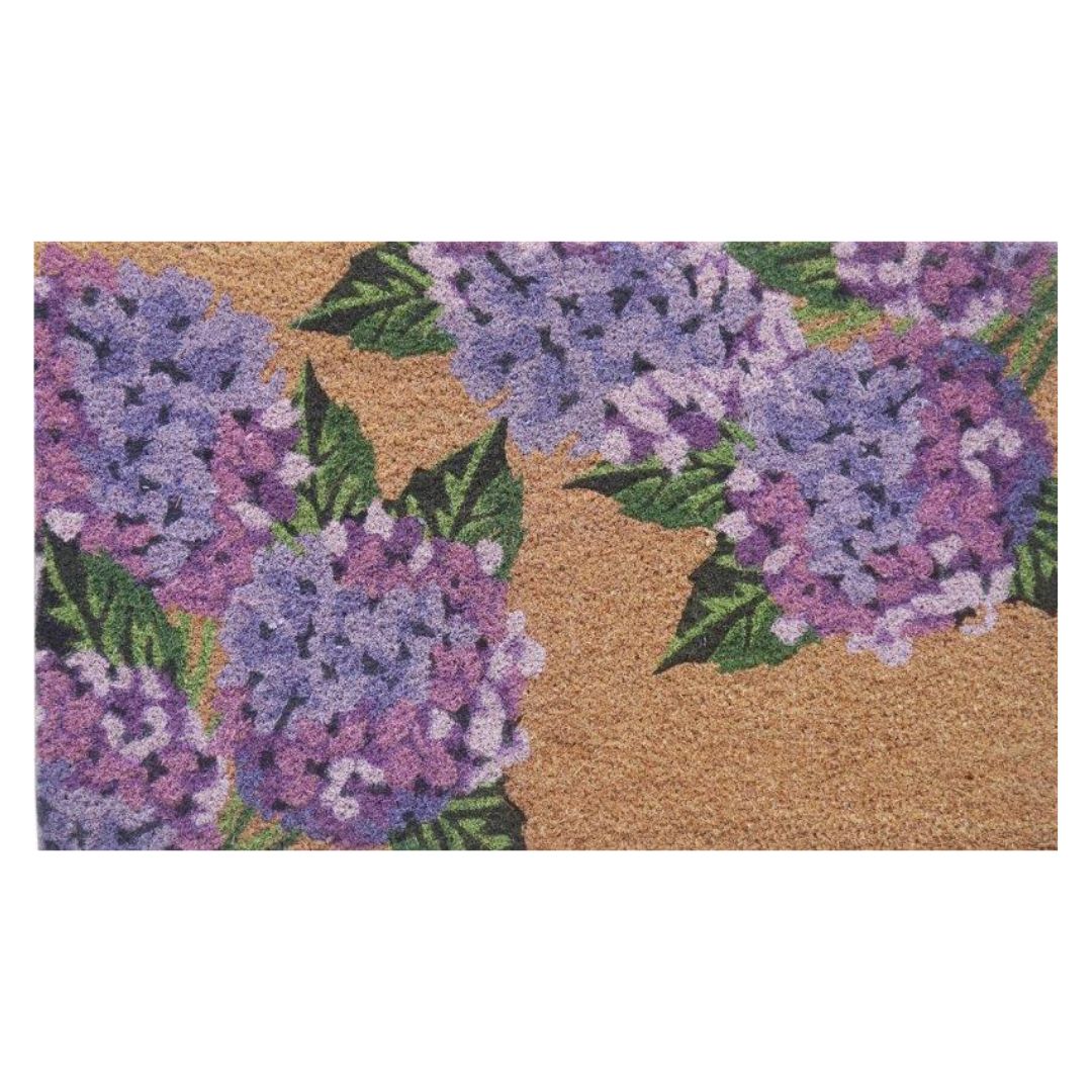Doormat PVC Back Coir - Hydrangea 45x75cm