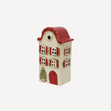 Alsace Tea Light Villa Christmas Stone With Red Shutters