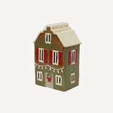 Alsace Tea Light House Christmas Green With Shutters