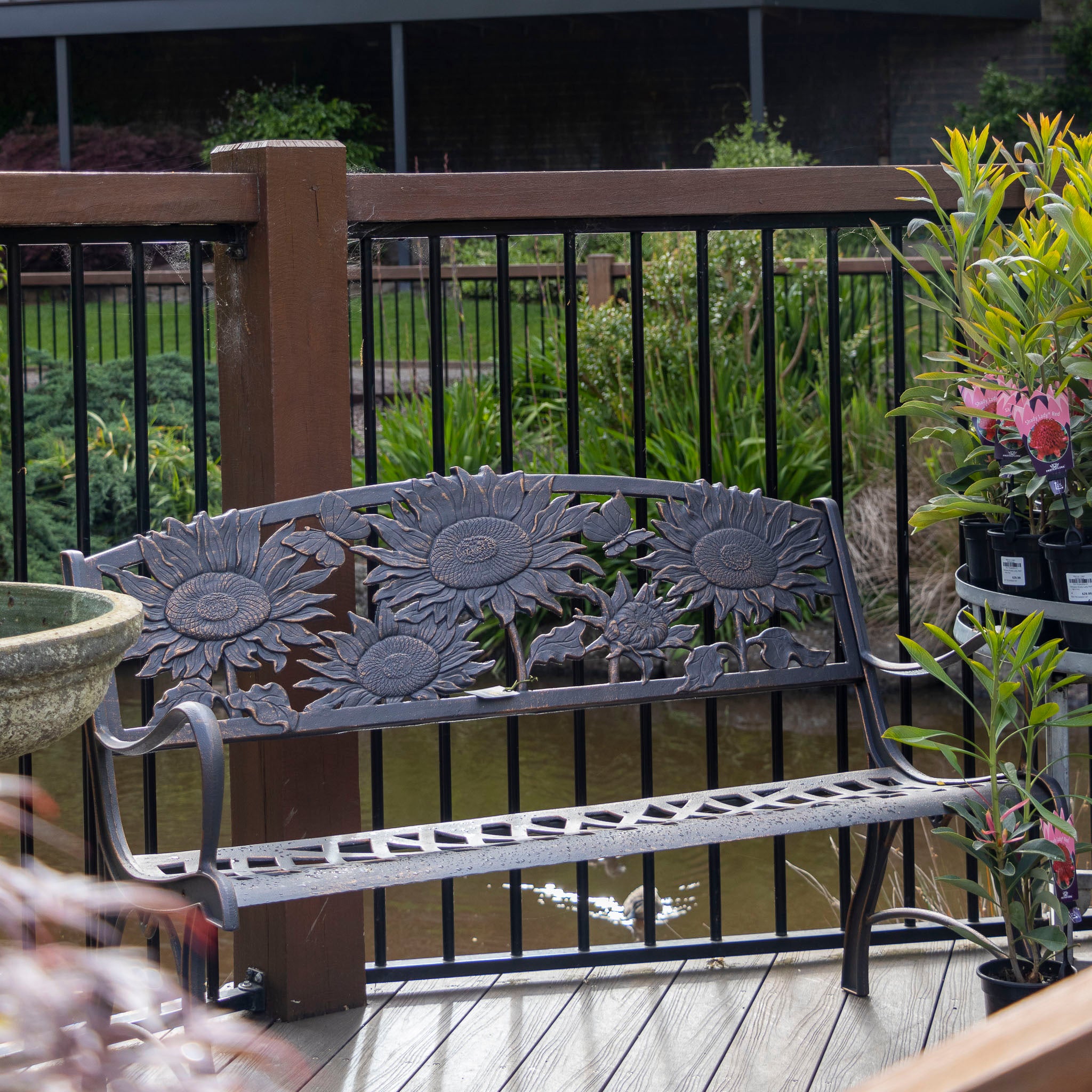 Cast Iron Bench - Sunflower