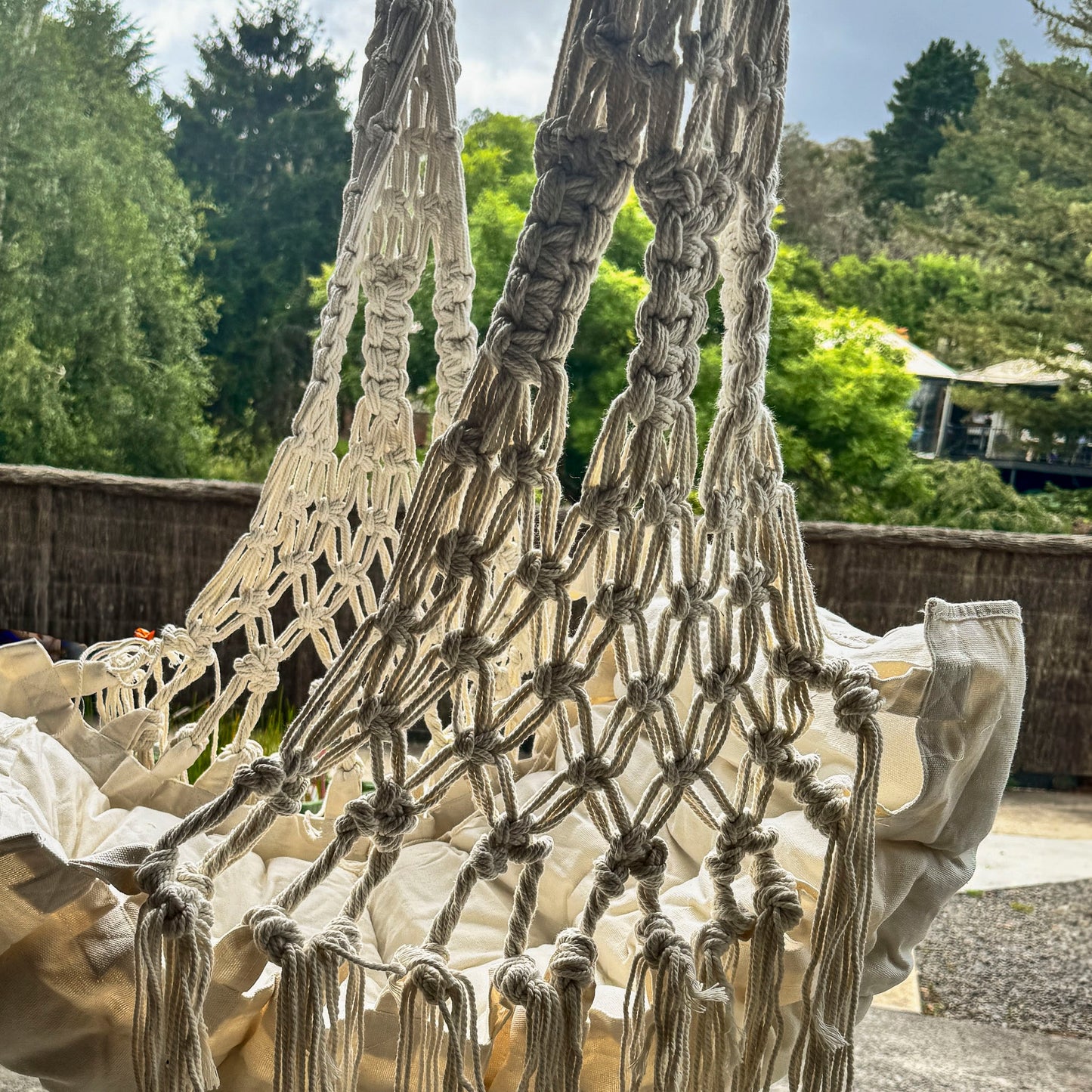 Macrame Cushion Chair - Cream