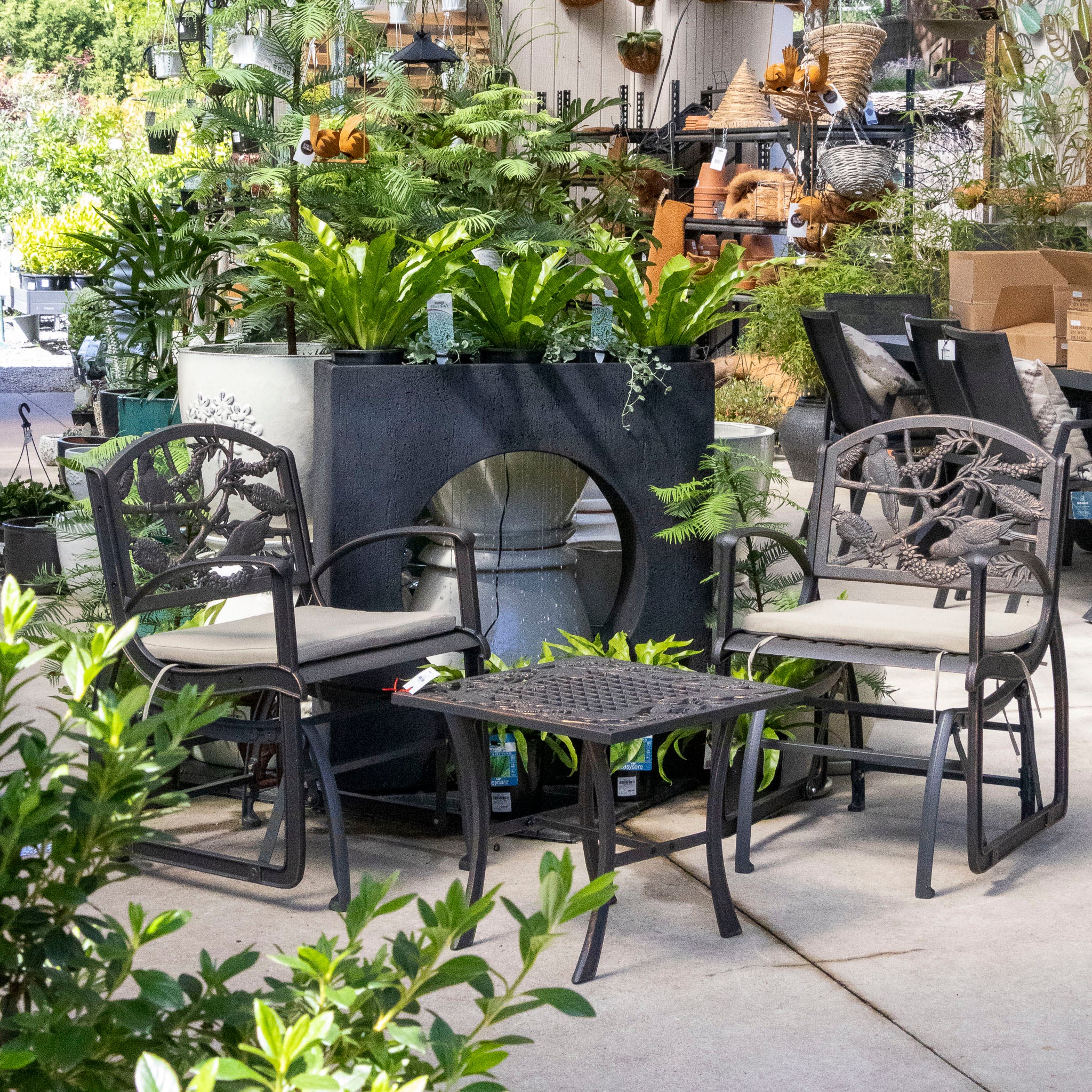Cast Iron Glider Chair - Rosella & Bottlebrush
