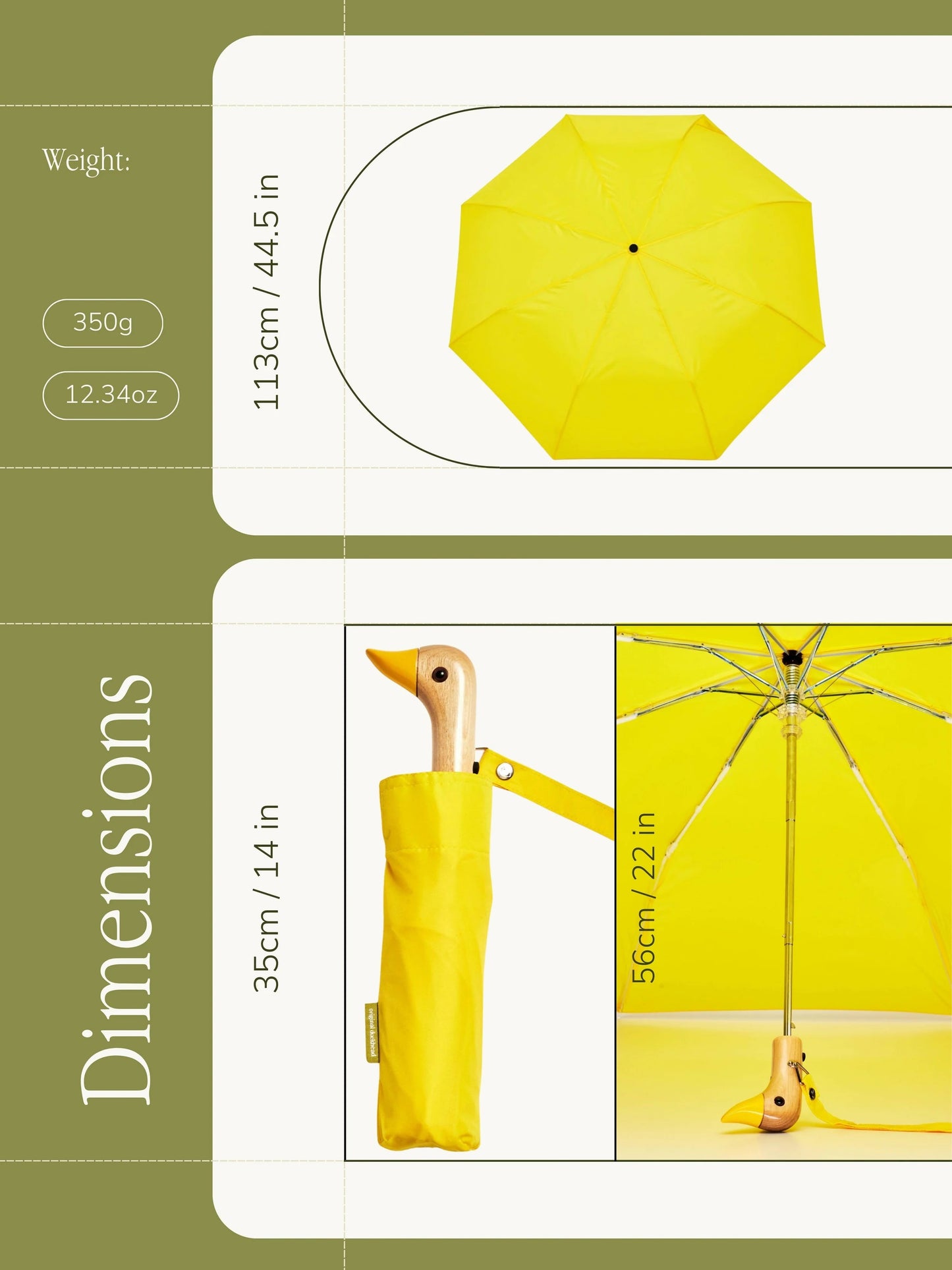 Duck Umbrella Compact - Yellow