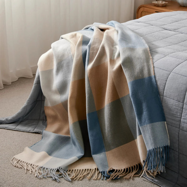 Harley Throw 160x200cm - Blue/Neutral