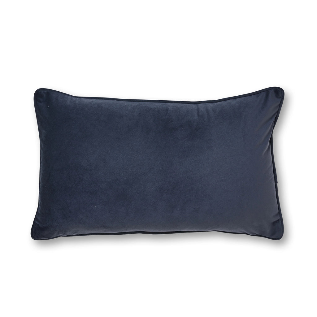 Mira Velvet Lumbar Cushion 30x50cm - Midnight