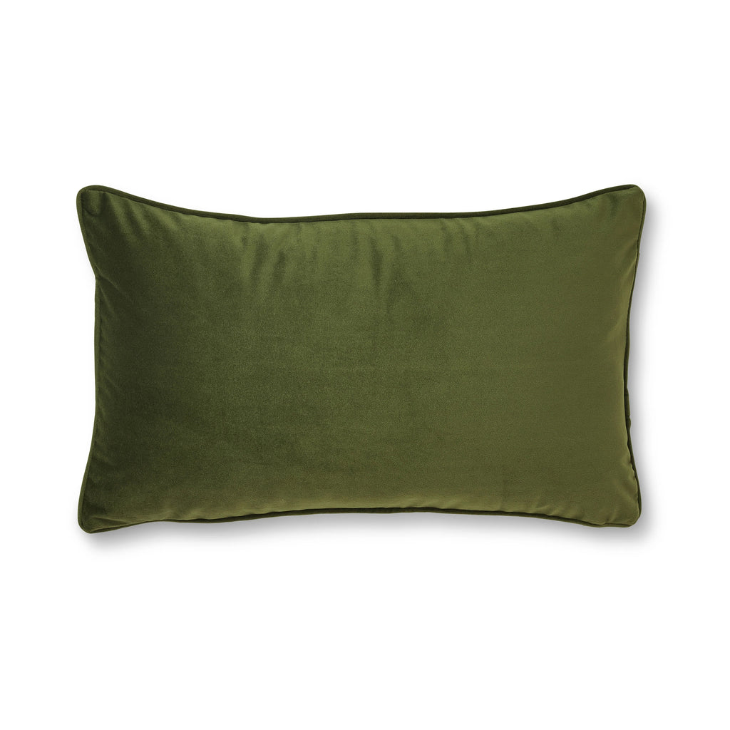 Mira Velvet Lumbar Cushion 30x50cm - Olive