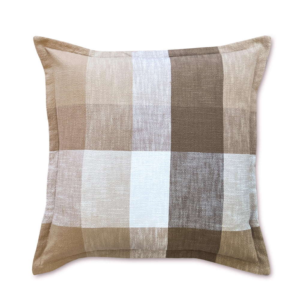 Heide Check Cushion 50cm - Coffee