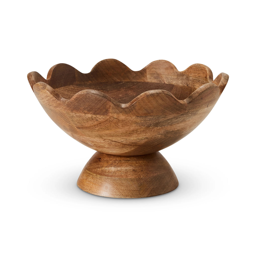 Luca Scalloped Pedestal Bowl 30x18cm