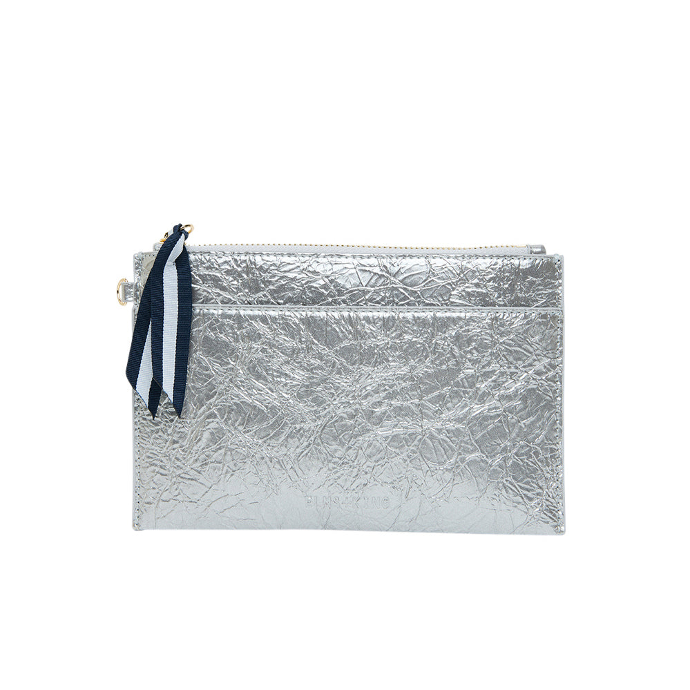 New York Coin Purse - Silver Crinkle