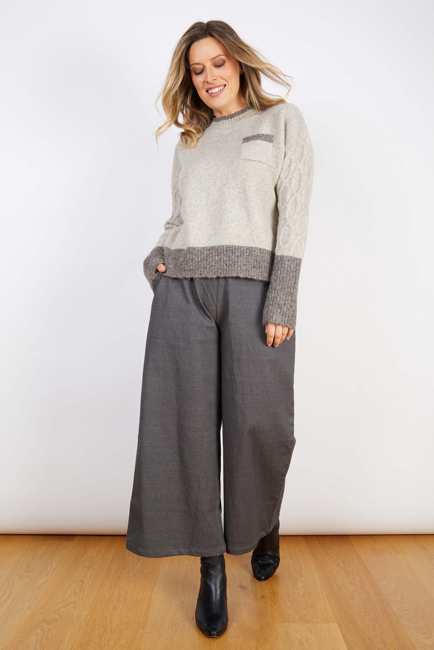 Hazel Wool Blend Jumper One Size - Grey