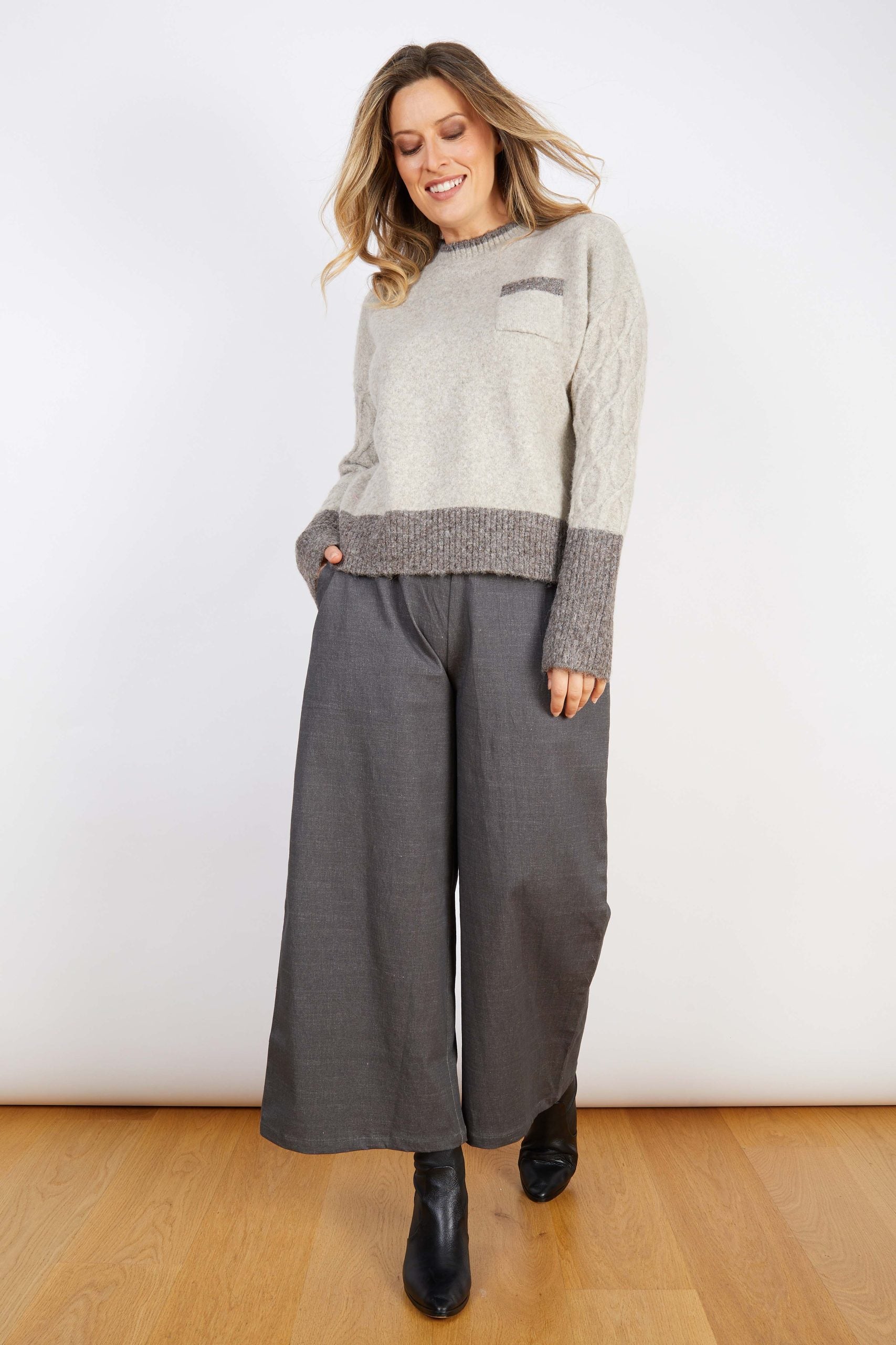 Hazel Wool Blend Jumper One Size - Grey