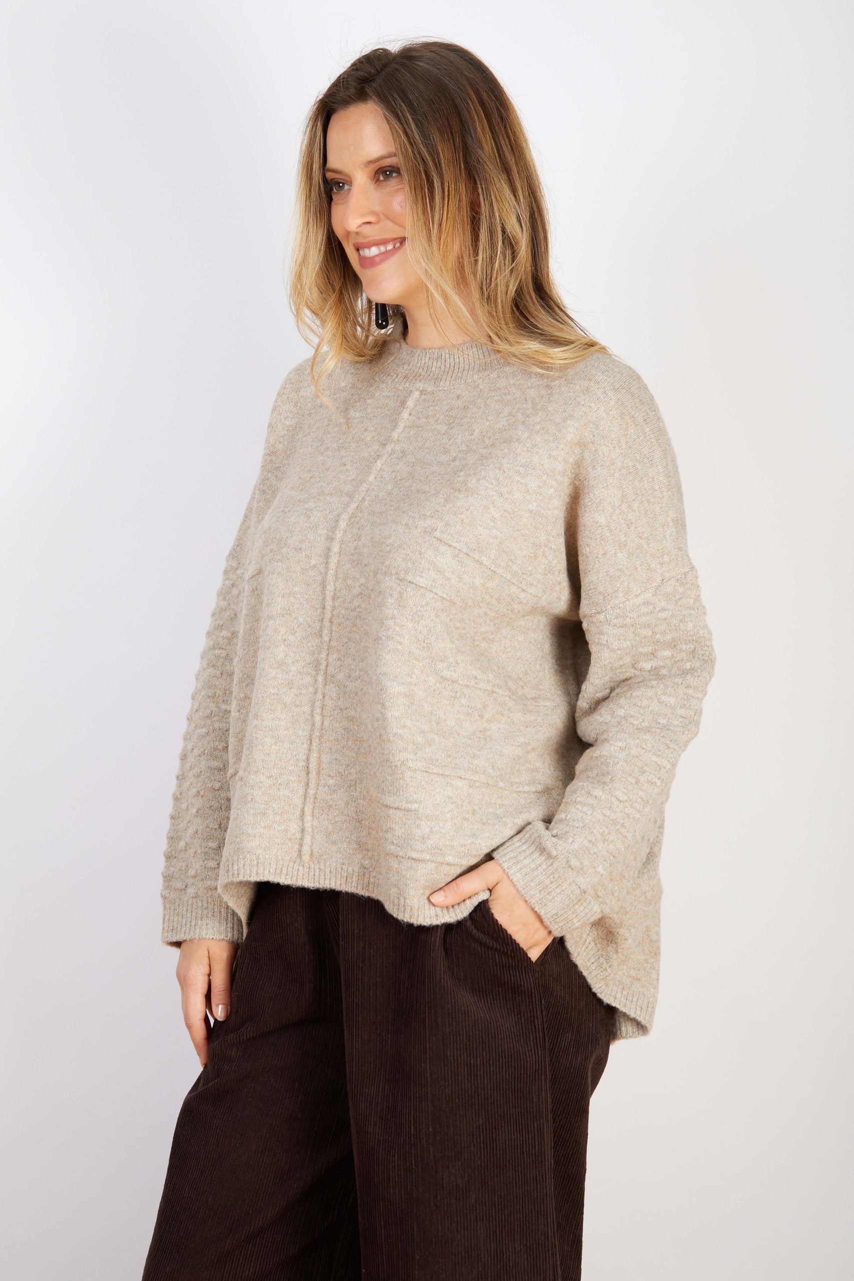 Marlow Wool Blend Knit One Size - Camel