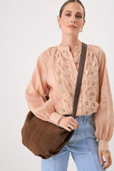 Eli Leather Crescent Crossbody Bag -