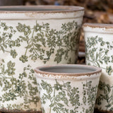 Tall Pot - Green Flower