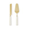 Aries Cake Server Set - Cream/Gold