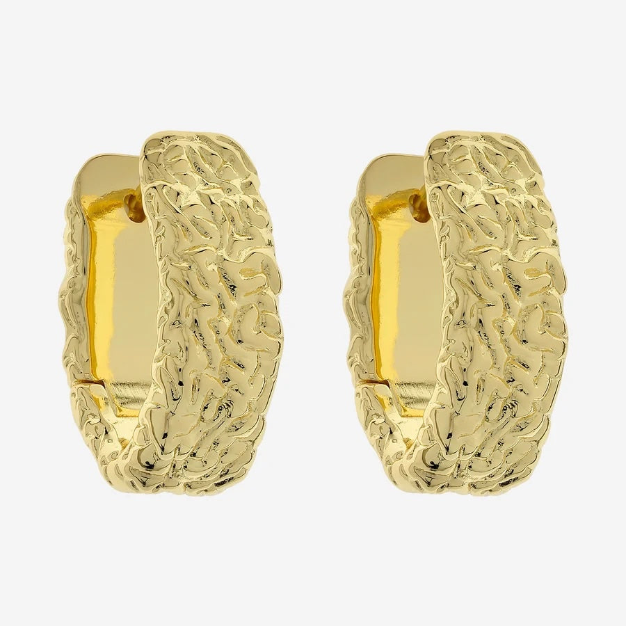 Martha Textured Hoop - Gold