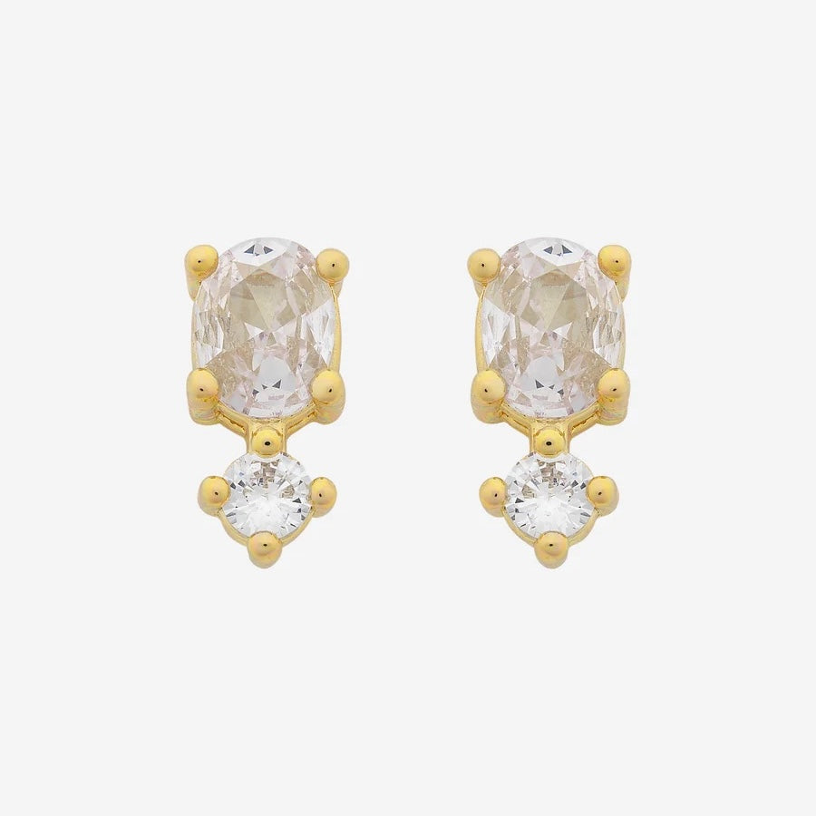 Nico Clear Cz Stud - Gold