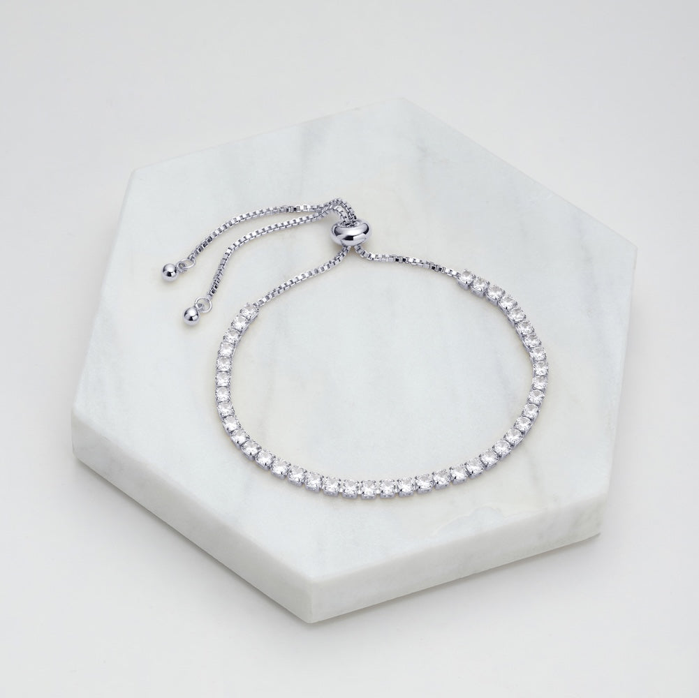 Nikki Tennis Bracelet - Silver