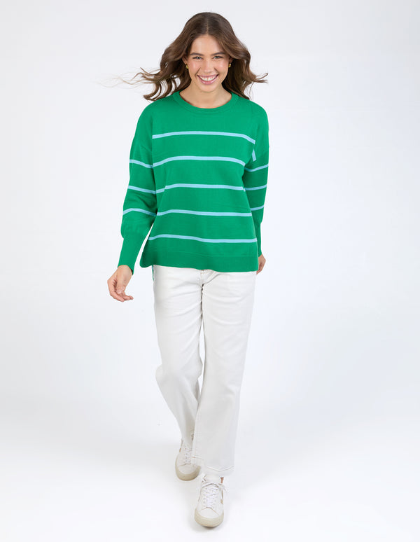 Charli Stripe Knit - Pine Green