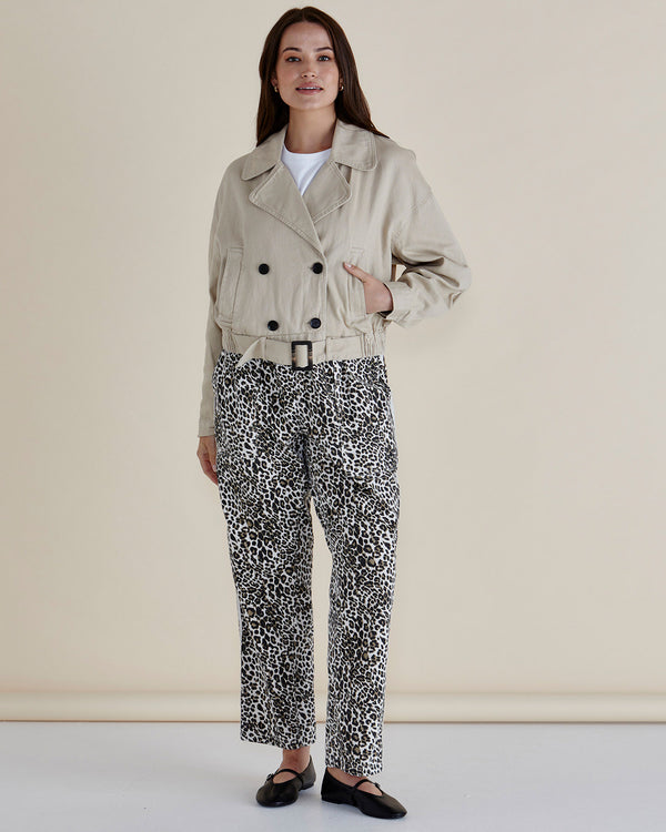 Adaline Crop Trench Coat - Beige