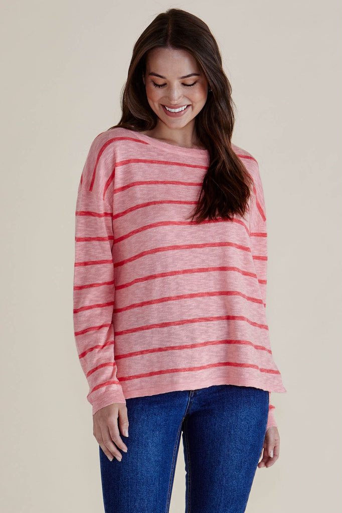 Natasha Knit Top - Pink Stripe
