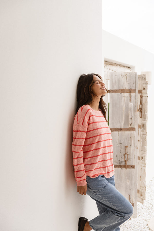 Natasha Knit Top - Pink Stripe