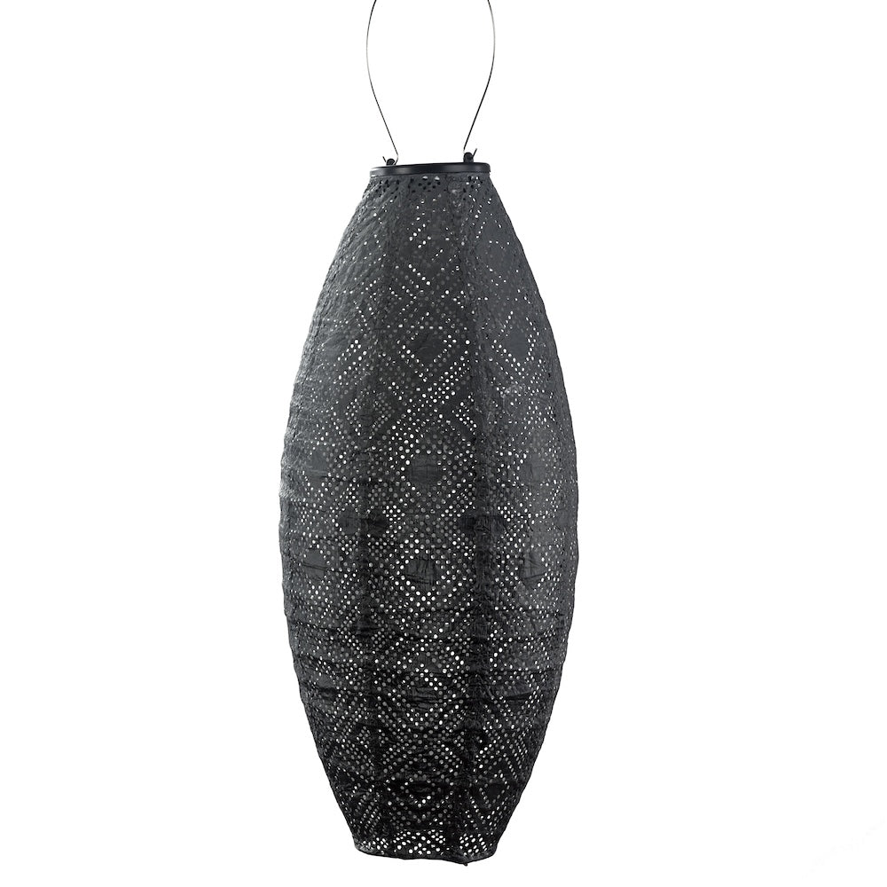 Solar Lantern Long Oval - Dark Grey