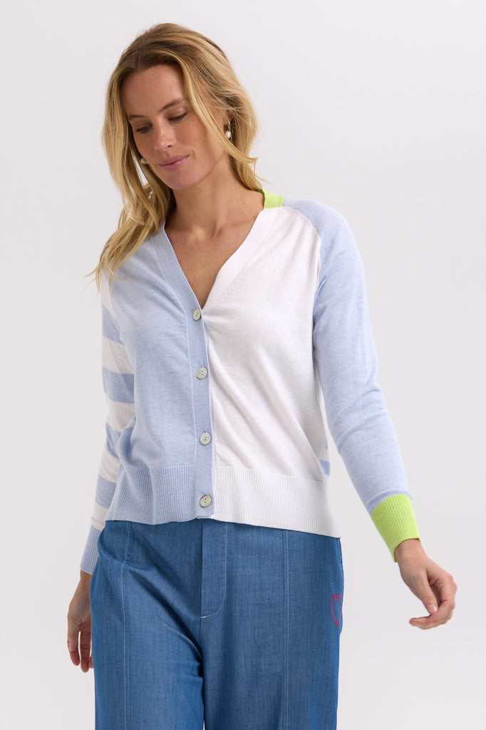 Split Cardi - Sky