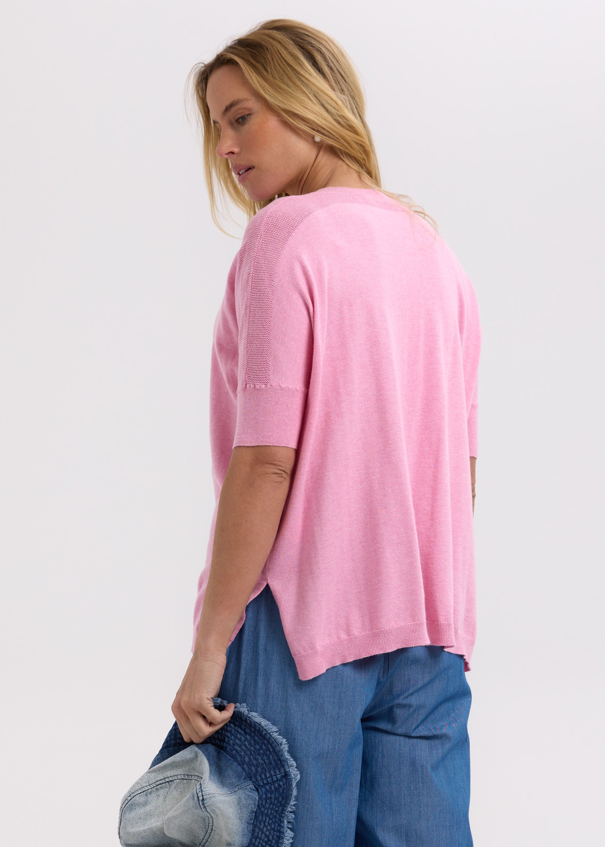 Pointelle Shoulder Top - Fondant