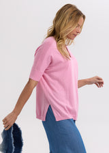Pointelle Shoulder Top - Fondant