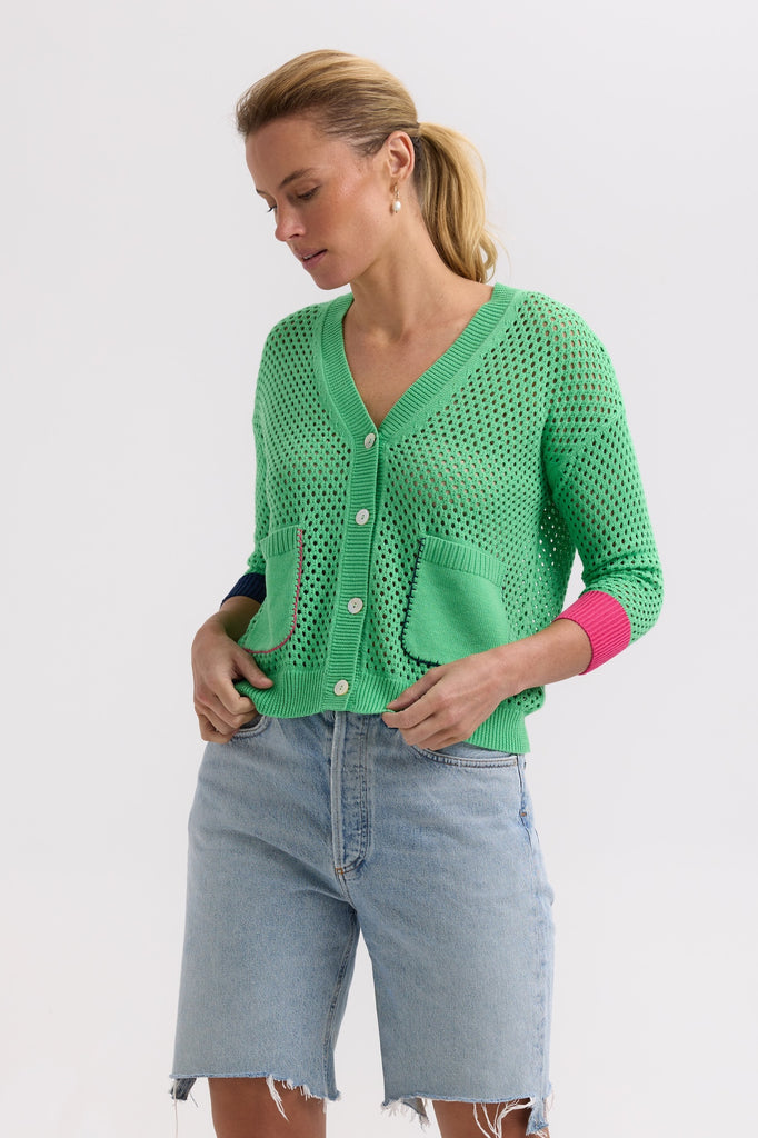 Holey Cardi - Apple