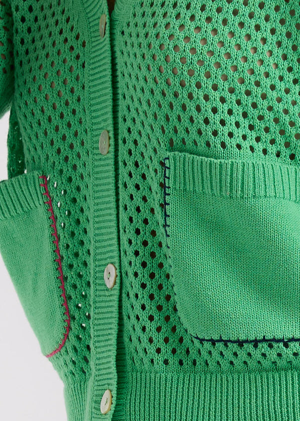 Holey Cardi - Apple