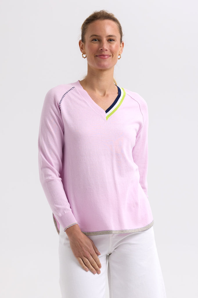 Rounded Bottom V Neck - Lilac