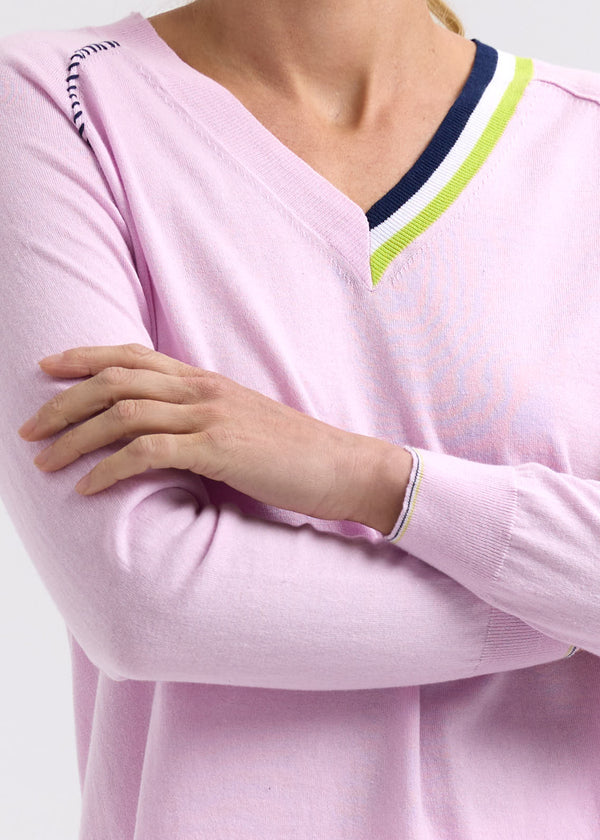 Rounded Bottom V Neck - Lilac