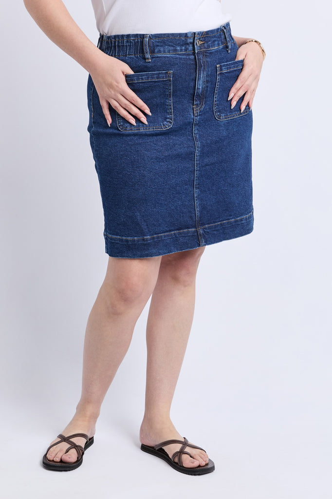 Lennox Denim Skirt - Dark Blue Wash